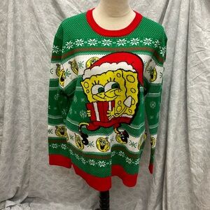SpongeBob SquarePants Festive Green and Red Sweater